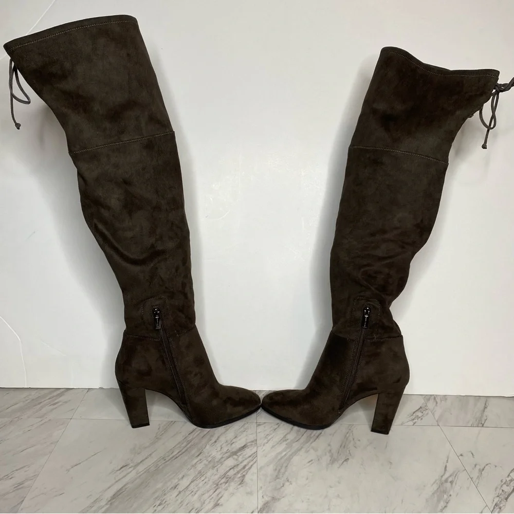 New! Vince Camuto Tapley Gray Faux Suede Over The Knee Boot 8.5 M